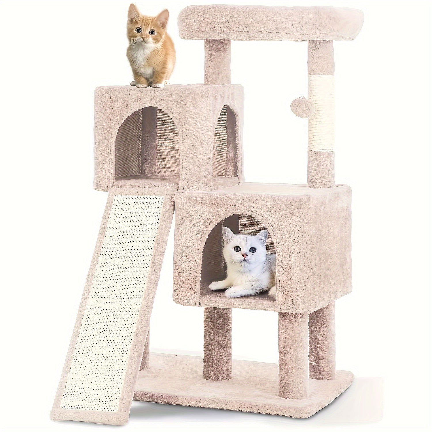 54/70" Multi-Level Cat Tree Tower with Scratching Posts & Cozy Condos, Space-Saving Indoor Cat Playhouse, Durable Plywood Construction, Fun Jumping Platforms, Multiple Colors