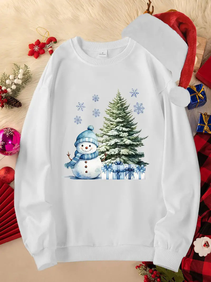 Women's Festive Christmas Round Neck Knit Sweater