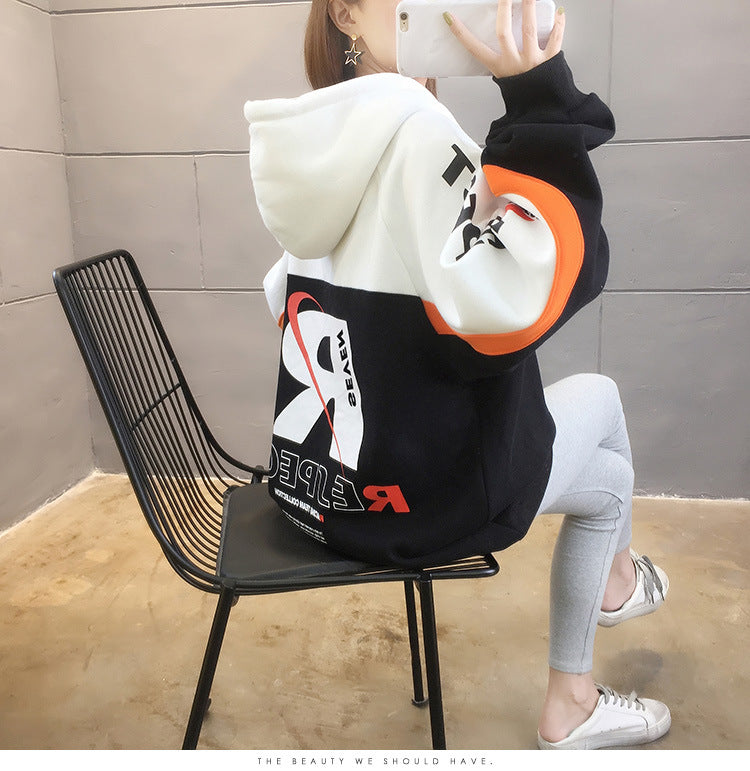 Women's Loose Hooded Sweatshirt Thick Lazy Style Coat