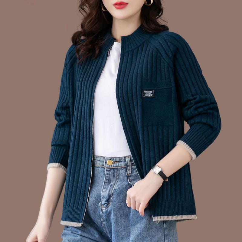 New Outerwear Loose and Stylish Long Sleeves Outer Match Knitted Cardigan Women's Sweater Coat