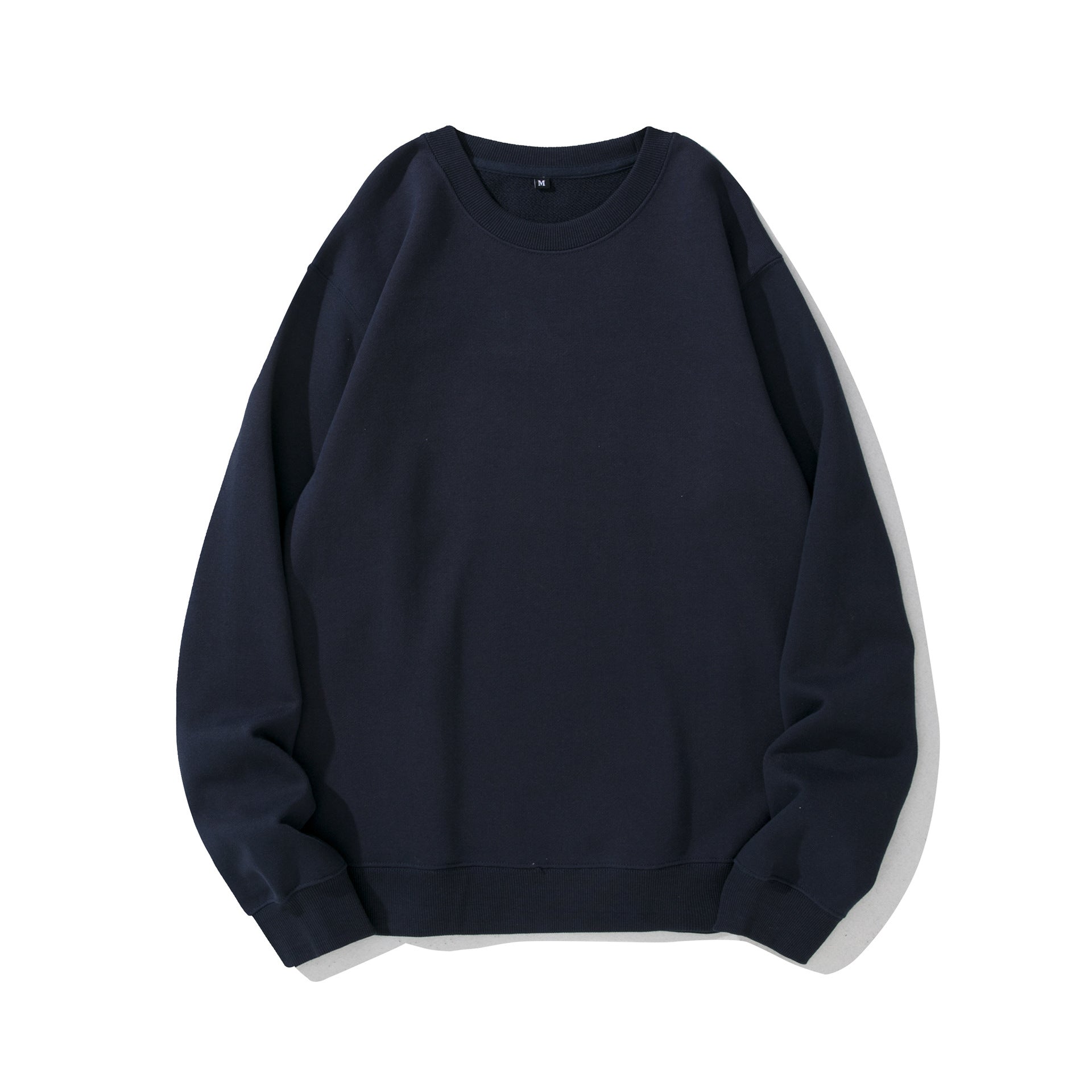Heavyweight Round Neck Sweater Thickened Terry Solid Color Couple