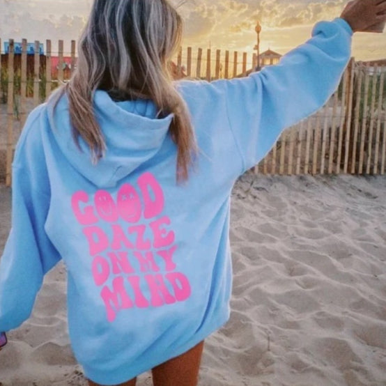 Women's Letter Print Casual Long-Sleeve Hoodie
