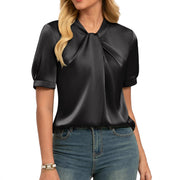 Short-sleeve Satin Shirt Business Casual