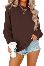 Cozy Solid Color Crew Neck Long Sleeve Hoodie