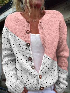 Geometric 3D Print Casual Cardigan Sweater