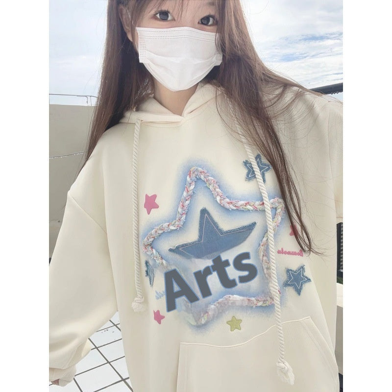 Embroidered Niche Design Hooded Sweatshirt