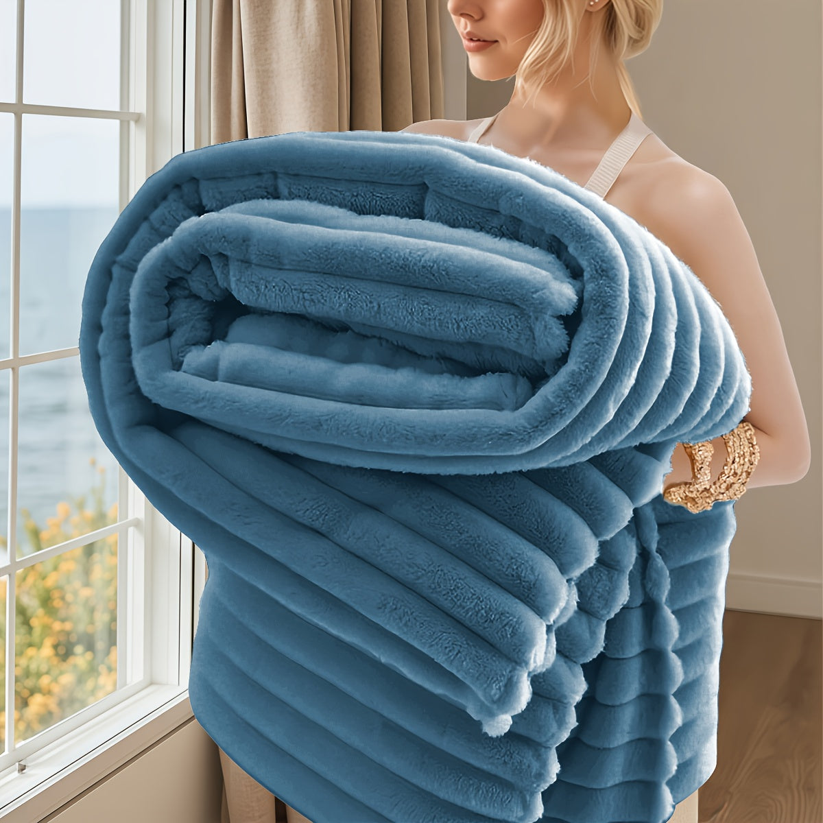 Luxurious Faux Rabbit Fur Throw Blanket