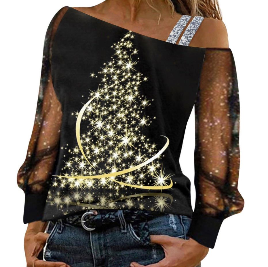 Chic Digital Printed Tulle Summer Sling Top