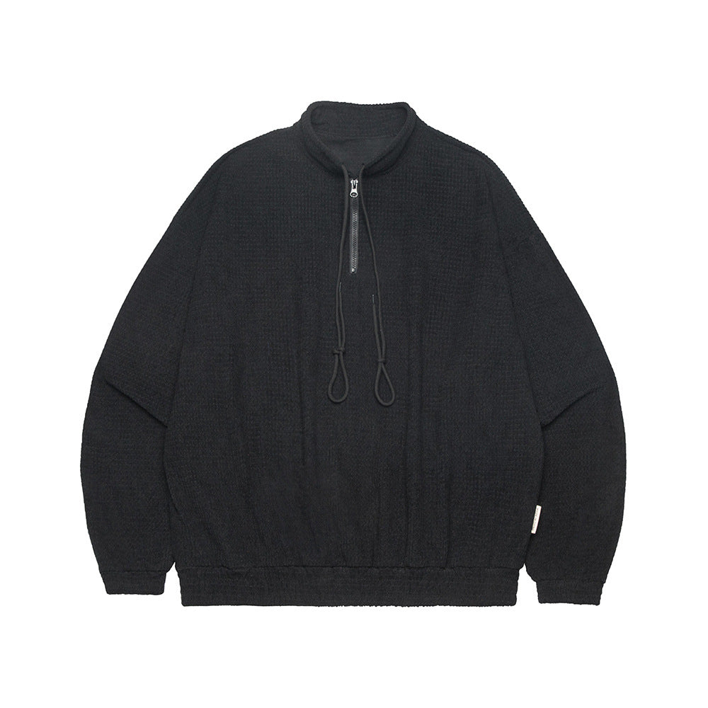 Half-Zip Drawstring Streetwear Pullover Sweater