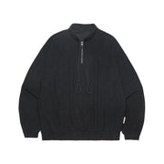 Half-Zip Drawstring Streetwear Pullover Sweater