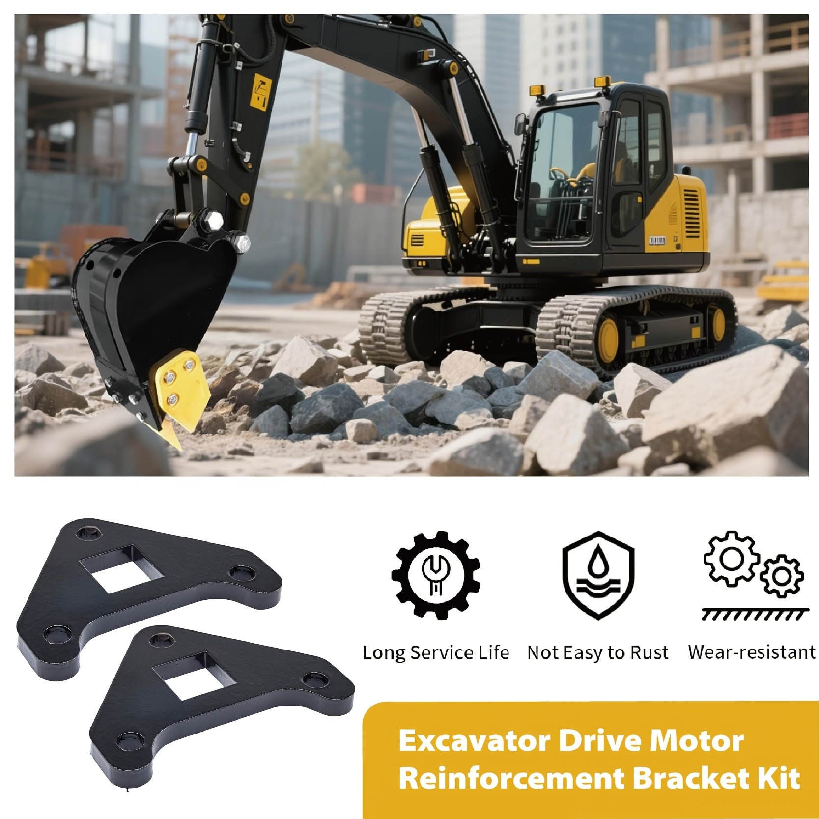 Mini Excavator Drive Motor Reinforcement Brackets Kit – 1 Pair, Fits 1‑2 Ton Machines
