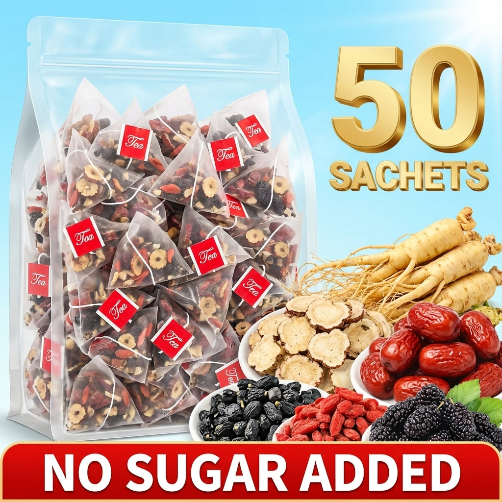 Ginseng, Mulberry, and Goji Herbal Tea Blend, 50 Pyramid Tea Bags, 8.8 oz