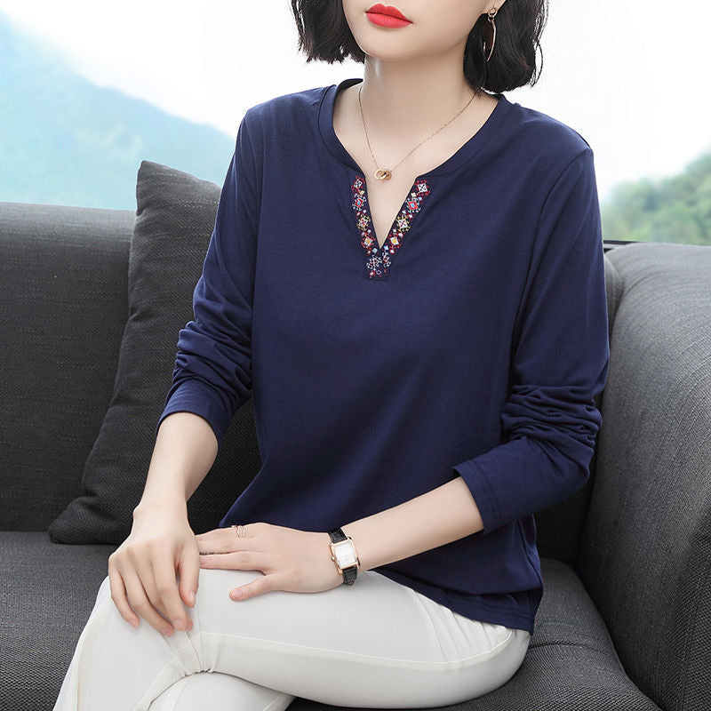 Women's Solid Color Loose Casual Base Top