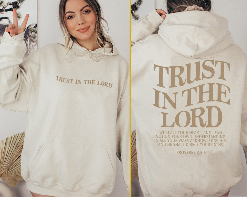 Letter Print Casual Long Sleeve Sports Hoodie