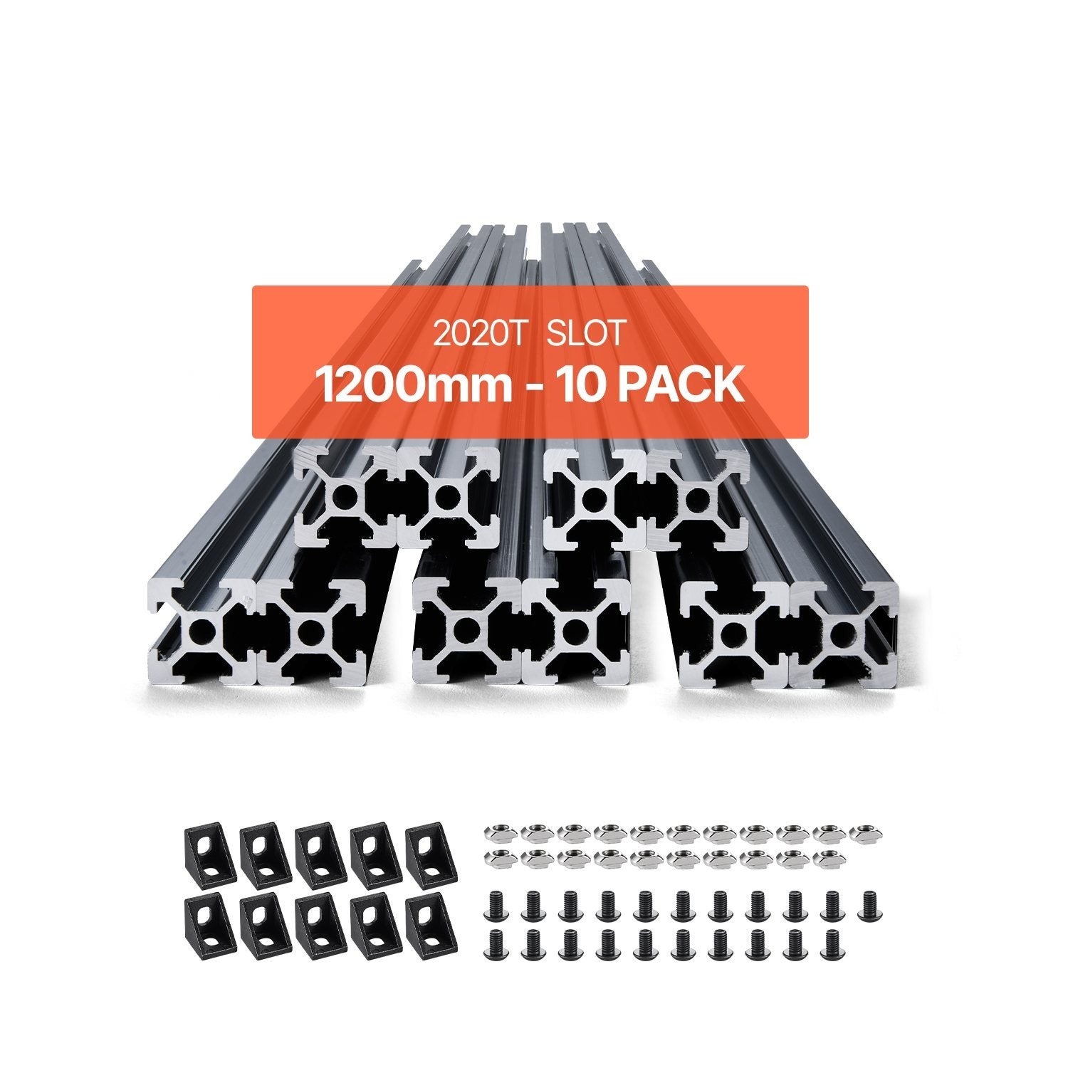 Anodized 2020 T‑Slot Aluminum Extrusion Linear Rail – 1000 mm, 1200 mm, 1500 mm, 2000 mm