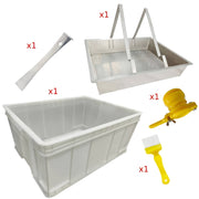 5-in-1 Large Beekeeping Equipment Set with Stainless Steel Hive Frames, Stackable Trays and Plastic Storage Box