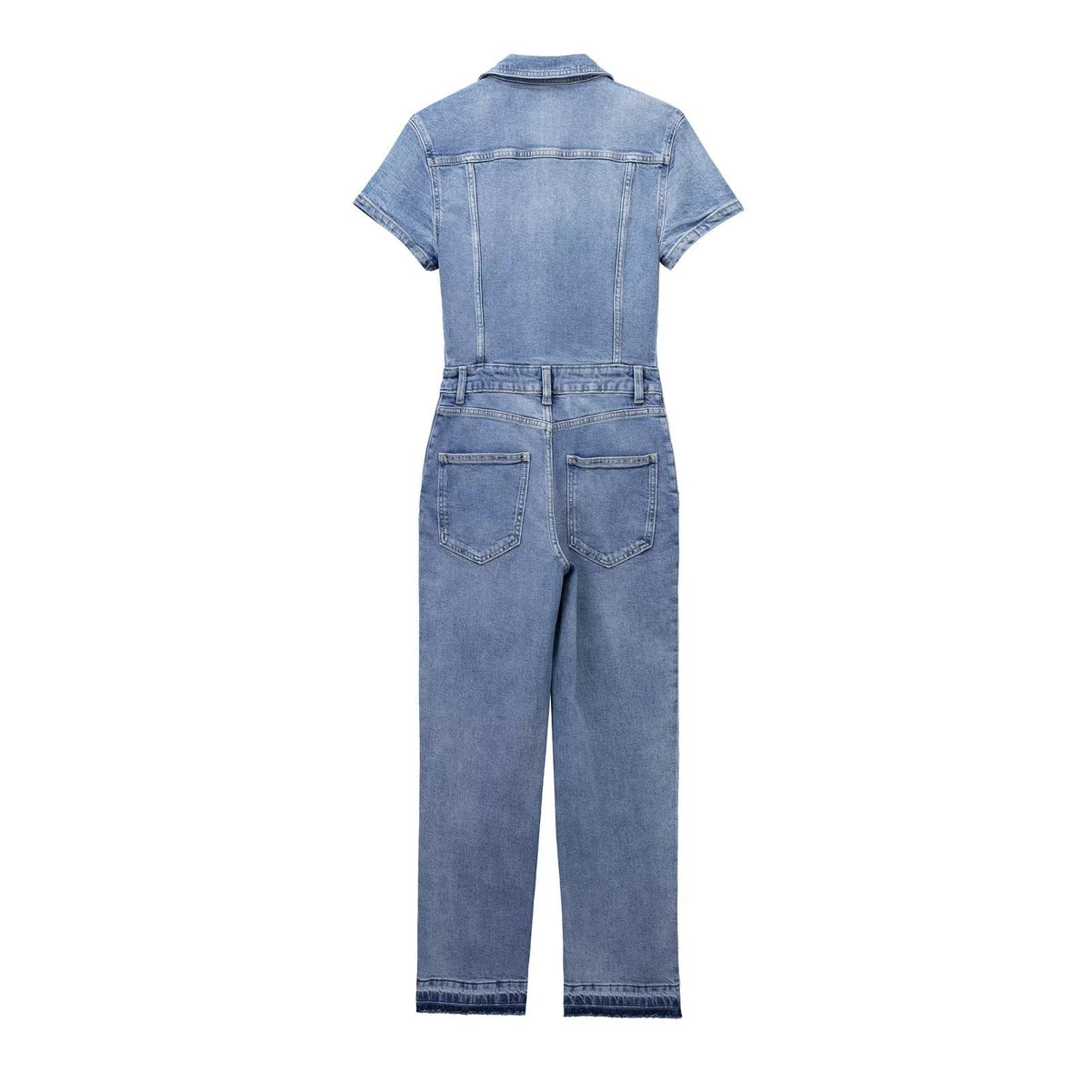 Fall European And American Style Long Denim Jumpsuit