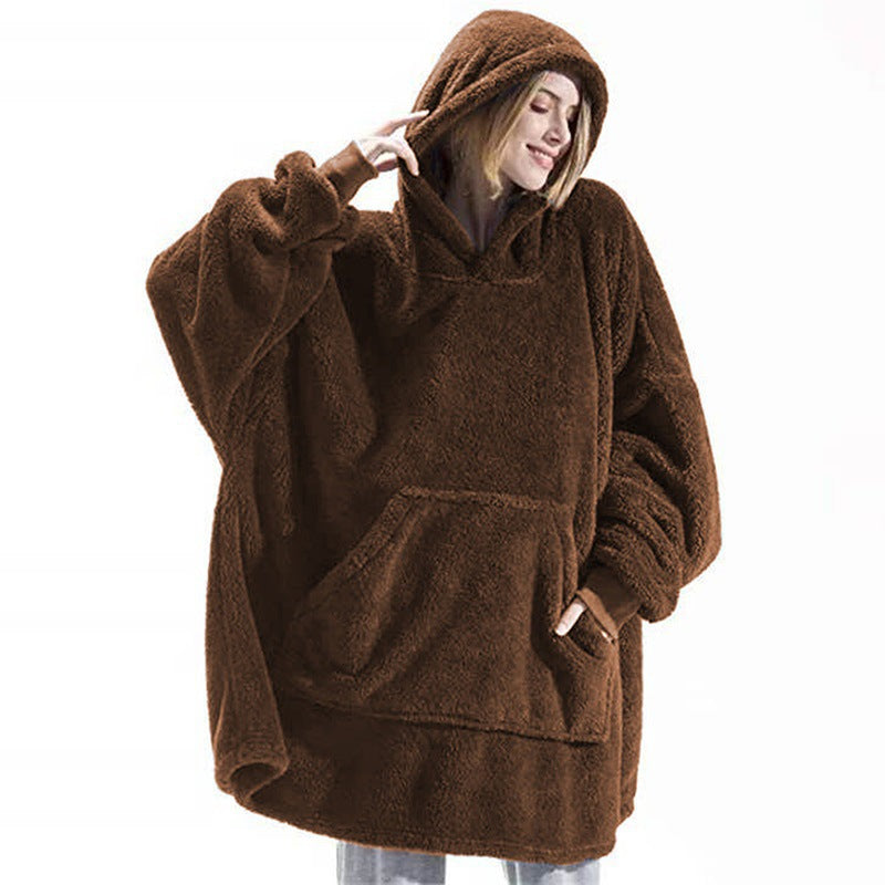 Cozy Oversized Winter Hoodie with Pocket for Women