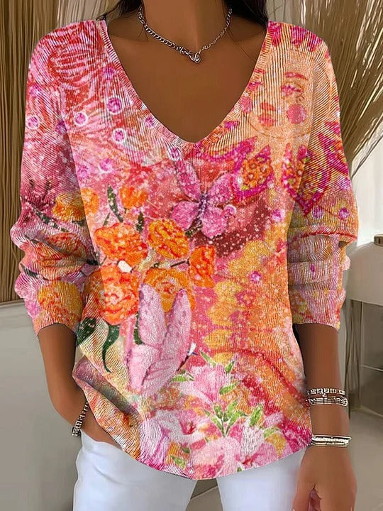 Long Sleeve Sweater Autumn and Winter Printing Fashion Loose Cool Sweaters Women's Clothing