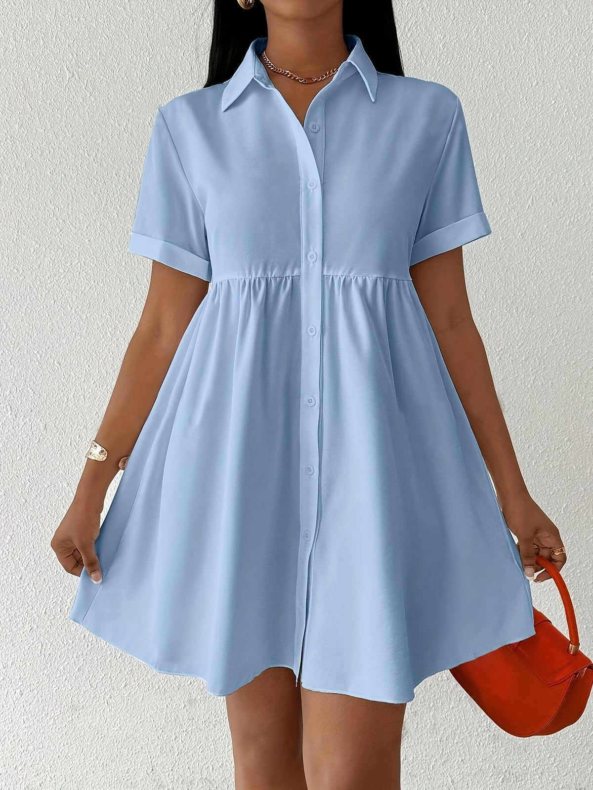 Women's Casual Ruffle A-Line Mini Dress