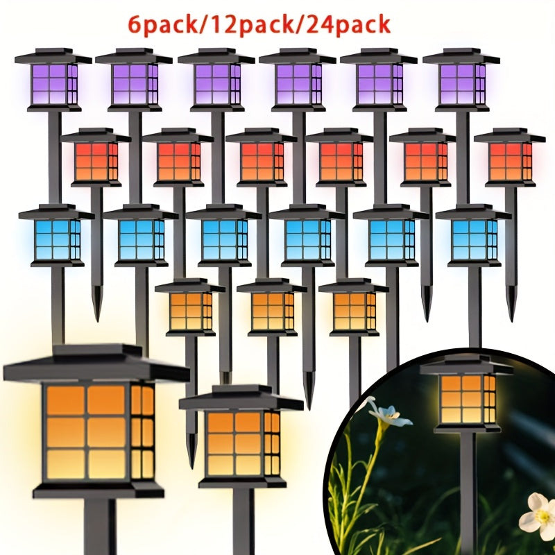 24/12/6 Solar Outdoor Lights, 600mA Solar Path Lights, 10 Hours Long-lasting LED Landscape Lighting Outdoor Solar Path Lights, Solar Garden Lights, Outdoor Waterproof Solar Path Lights, Suitable...