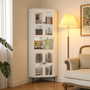 Stylish Corner Cabinet Storage with Adjustable Shelves