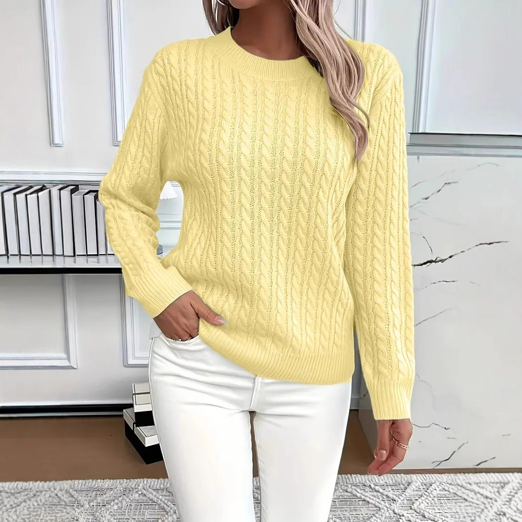 Versatile Fashion Classic Twist Round Neck Sweater