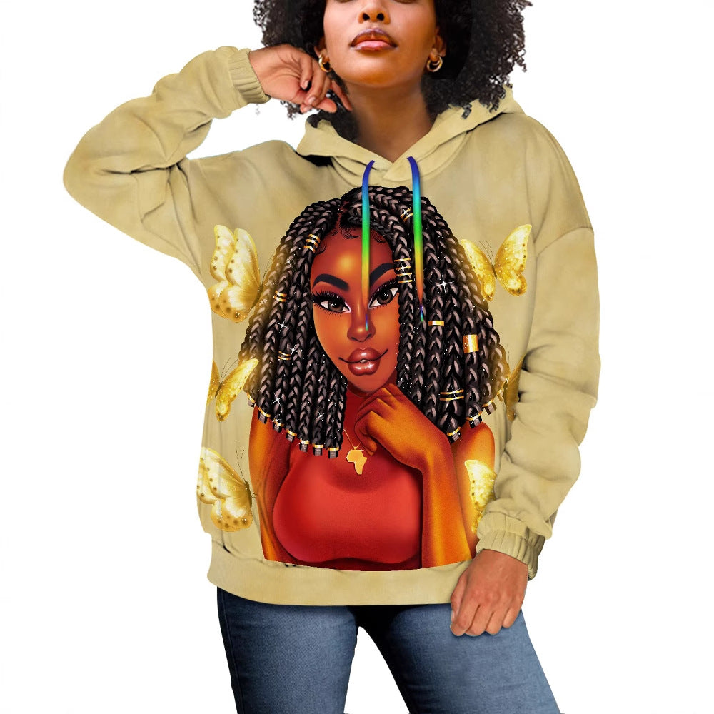 Women's Casual Printed Autumn Winter Hoodie