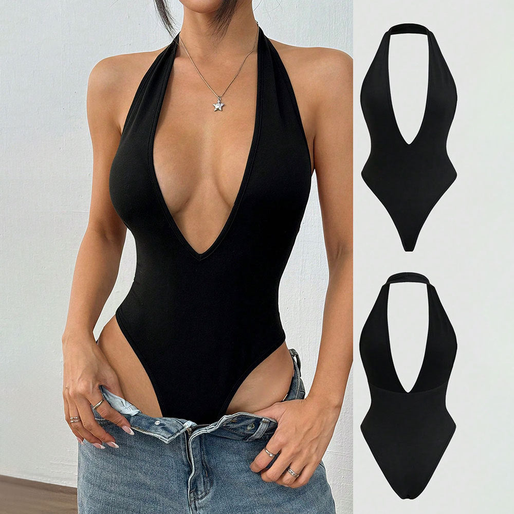 Sexy Backless Halter Romper Jumpsuit