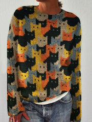 Women's Printed Crew Neck Sweatshirt