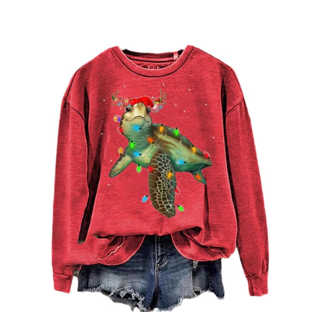 Festive 3D Christmas Print Crew Neck Women's Sweatshirt