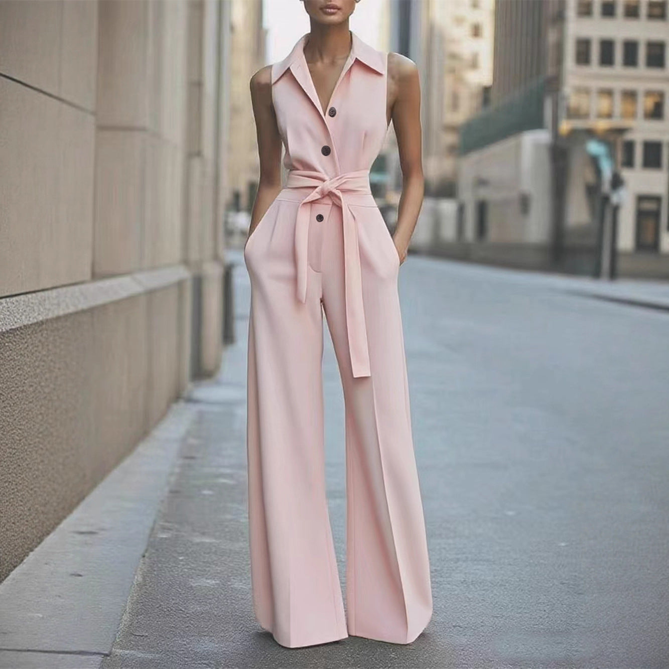 Chic Collared Wide-Leg Jumpsuit