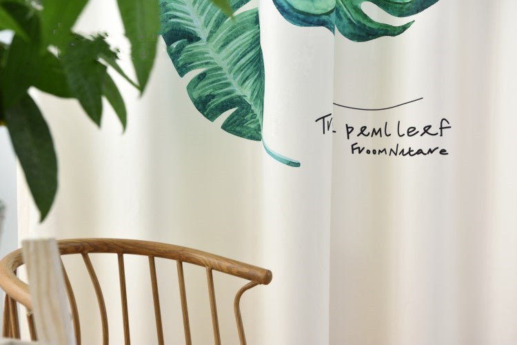 Banana Leaf Digital Printing Curtain