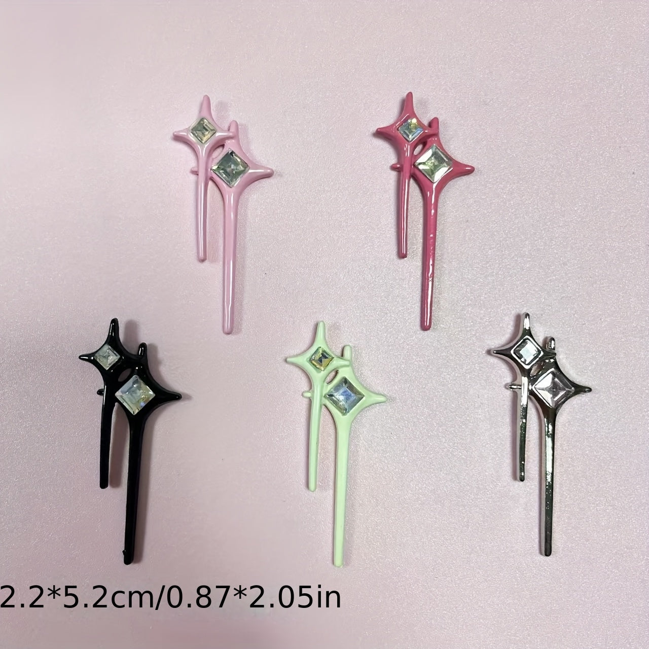 5 Spring Fresh Y2K Rhinestone Phone Case Charms with Rose and Star Designs