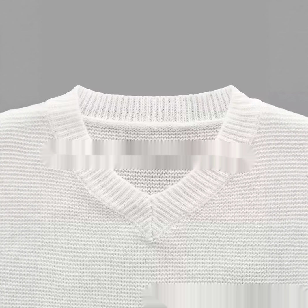 Elegant Knitted Sweater with Colorful Floral Design for Women