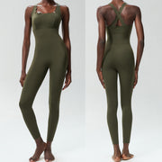 Crisscross Back Yoga Bodysuit Active Workout Romper