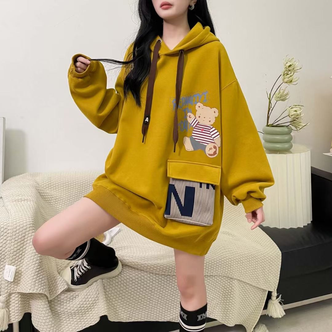 Cute Bear Hooded Oversized Sweatshirt