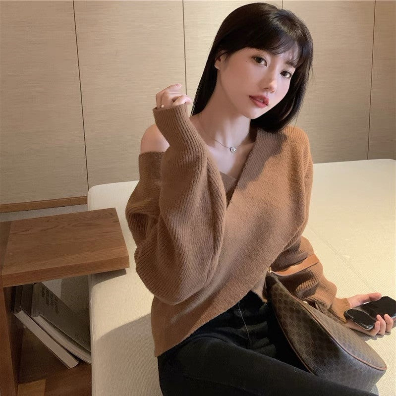 Batwing Sleeve Loose Sweater Sweater for Women