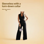 Elegant Sleeveless Wide-Leg Jumpsuit with Belt