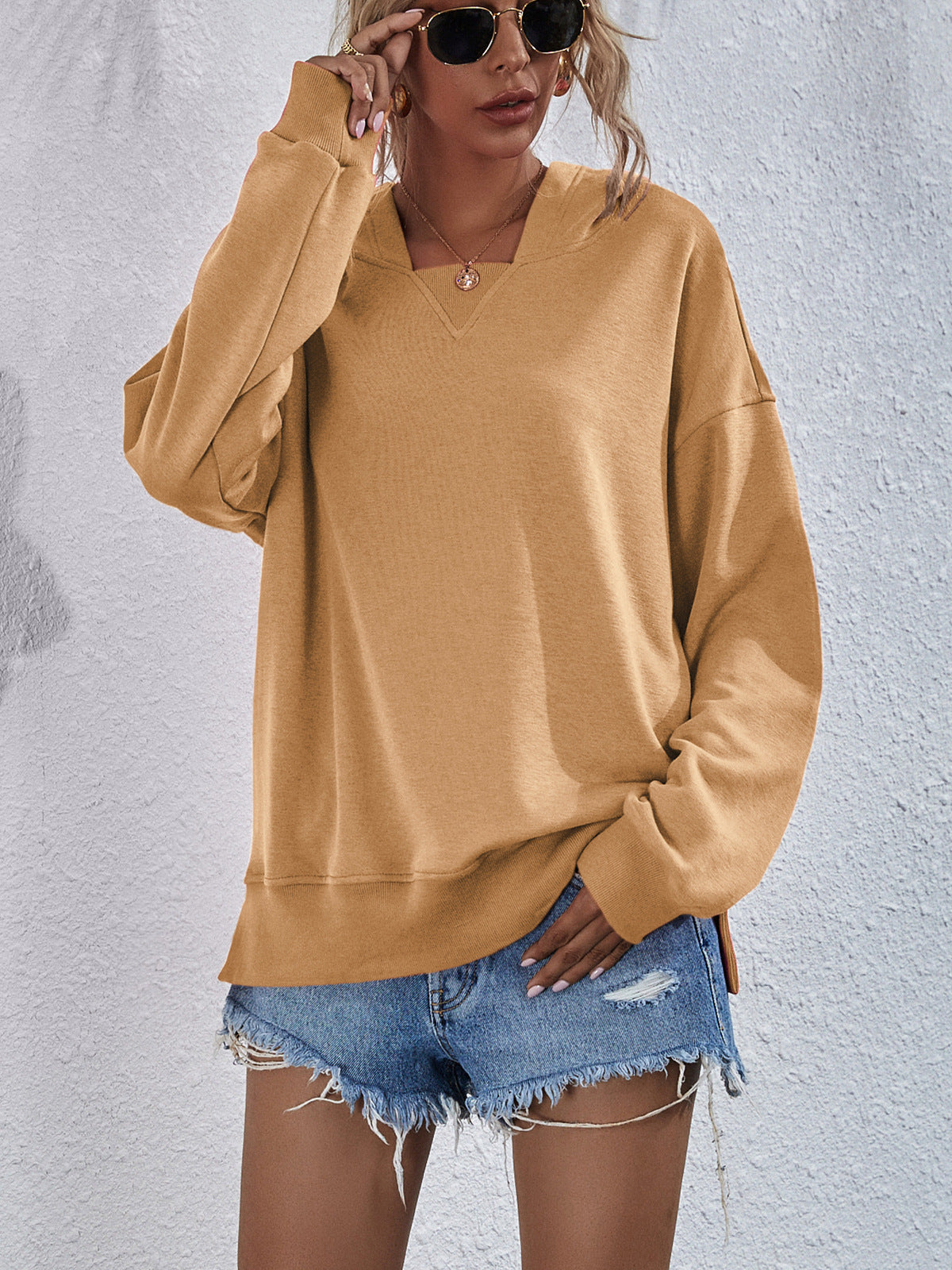 Women's Fleece-Lined Casual Hooded Sweatshirt