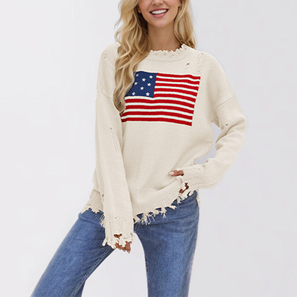 Round Neck European and American Fashion Sweater Women