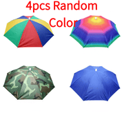 4-Piece Portable Foldable Sunshade Umbrella for Camping and Fishing – Random Colors