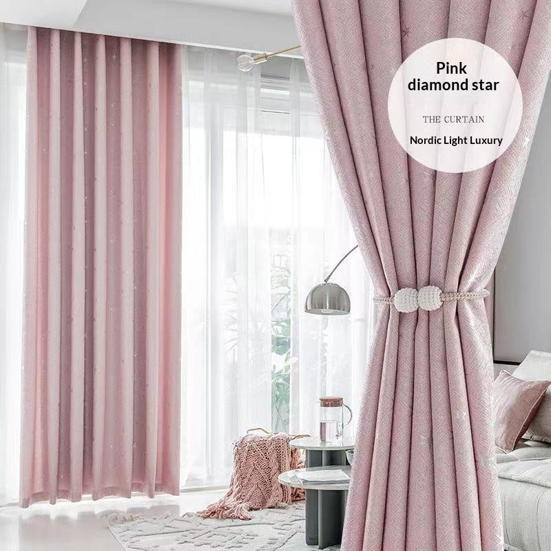 Ready-made Blackout Curtains Thickened Sun-blocking Fabric No Drilling Required Fully Hook-compatible