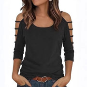 Women's Off-Shoulder Three-Quarter Sleeve Casual Top