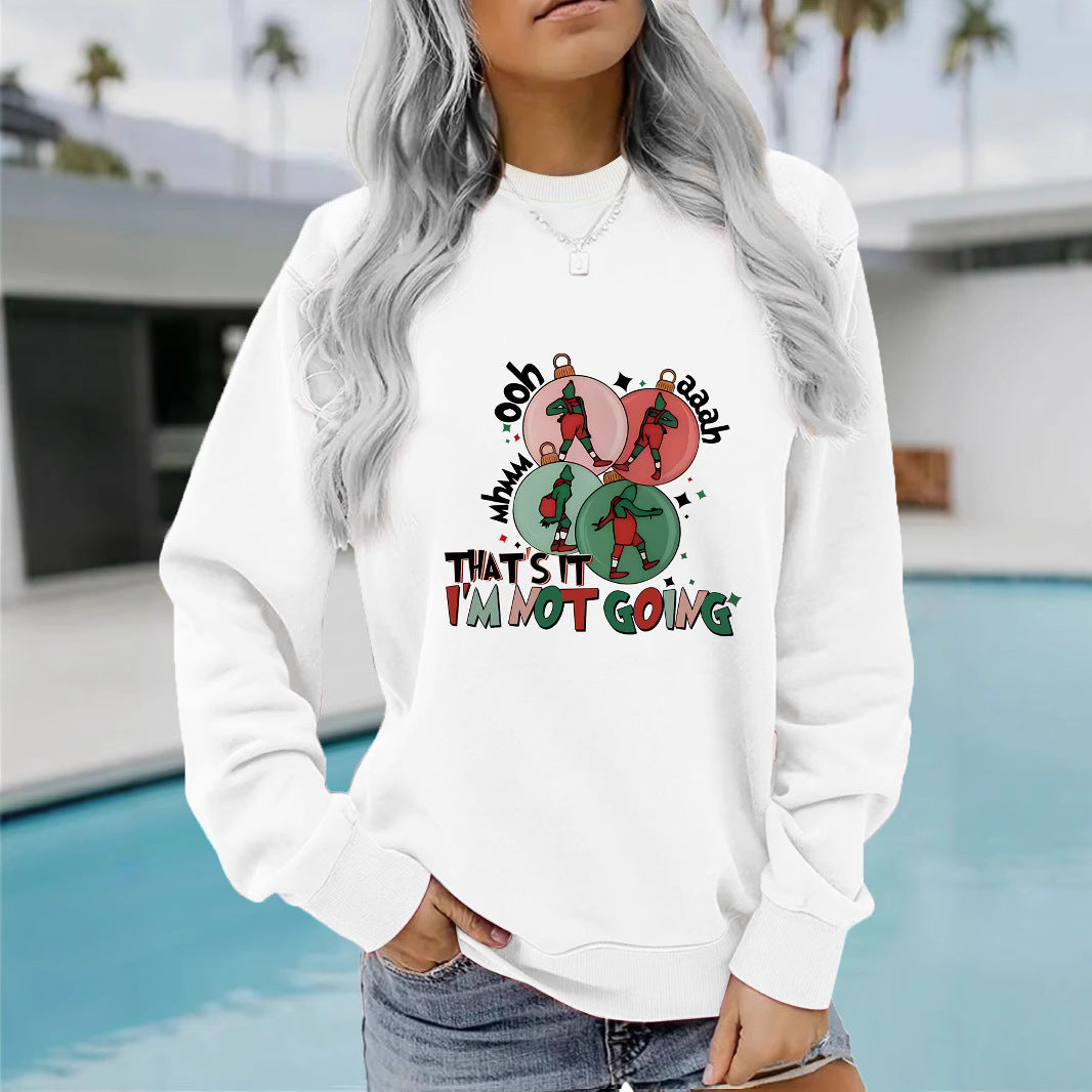 Cozy 'I'm Not Going' Printed Streetwear Casual Hoodie