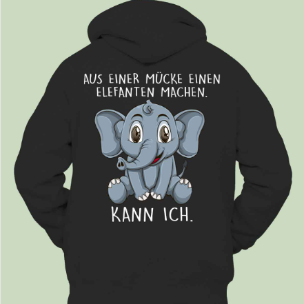 Korean Loose Hoodie Elephant Print Long Sleeve Loose Style