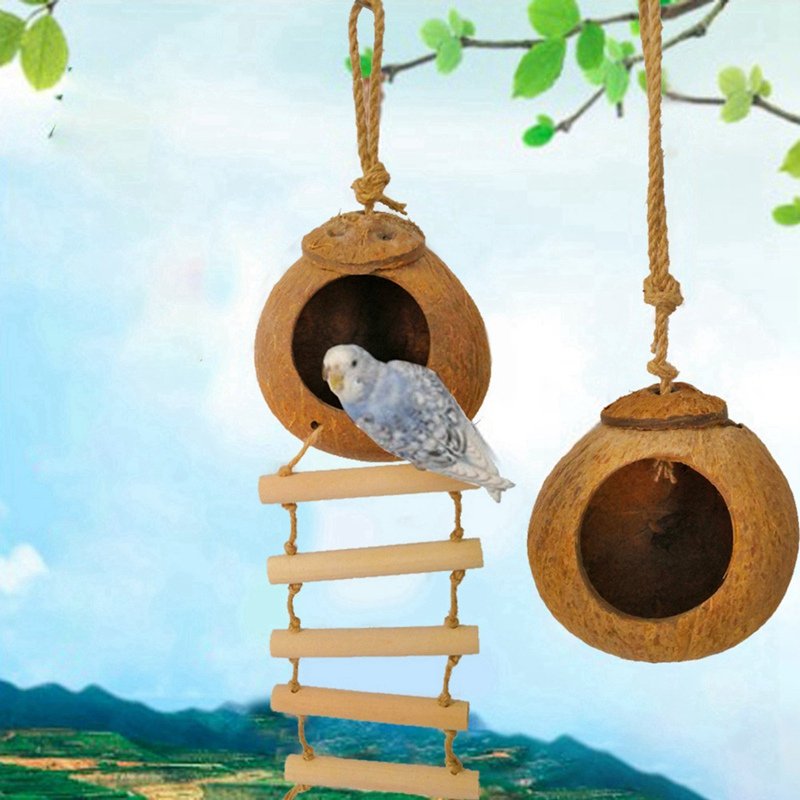 Coconut Shell Bird Nest for Parrots & Hamsters