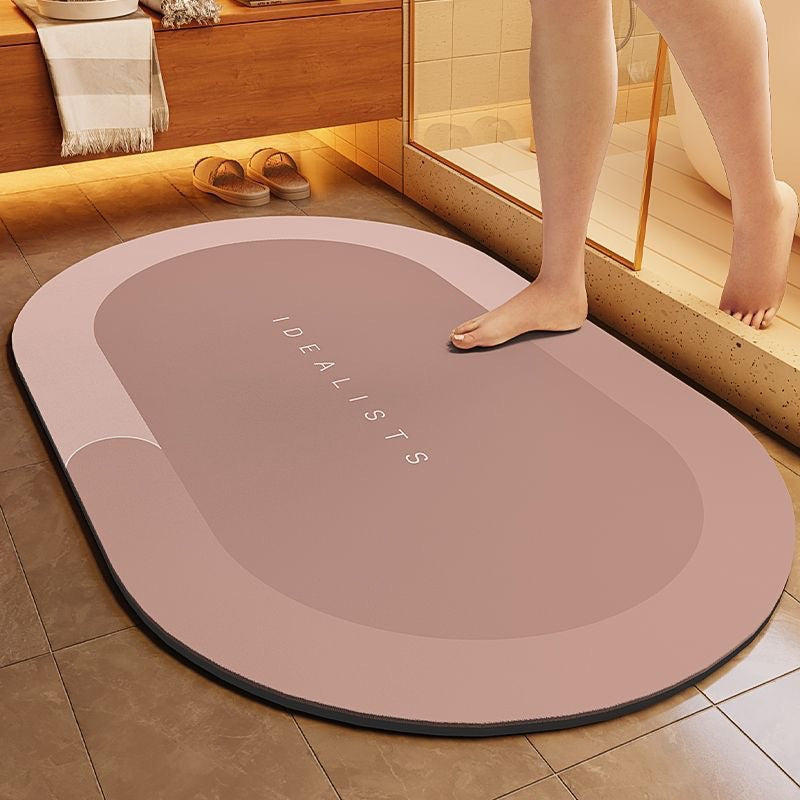 Minimalist Diatomaceous Earth Bathroom Mat for Quick Water Absorption and Drying