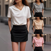 Elegant Minimalist Women's Short Sleeve Top – Relaxed Fit