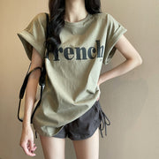Off-Shoulder Loose Summer Top – Short Sleeve, Breathable, Trendy
